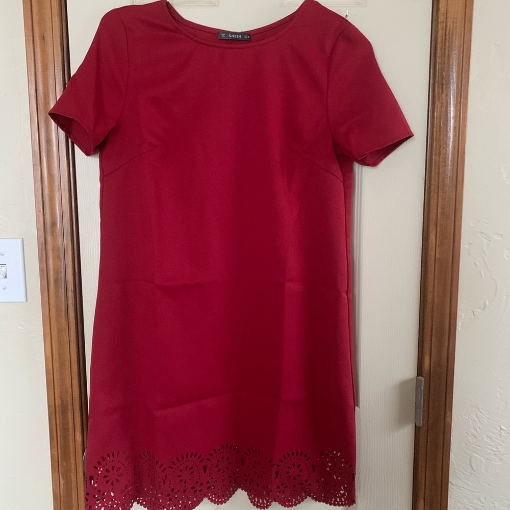 Shein Sleeve dress- cute hem line!